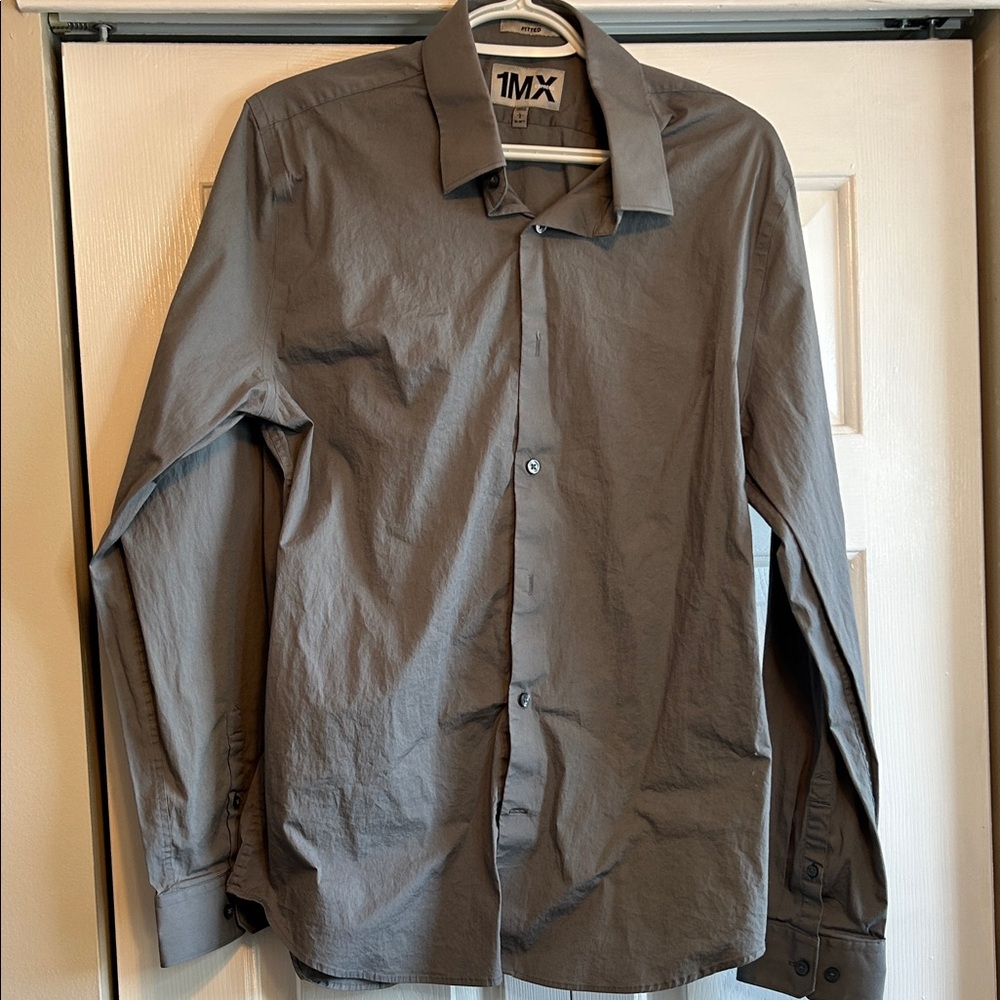 Express Men's Slate Gray Dress Shirt - Fitted